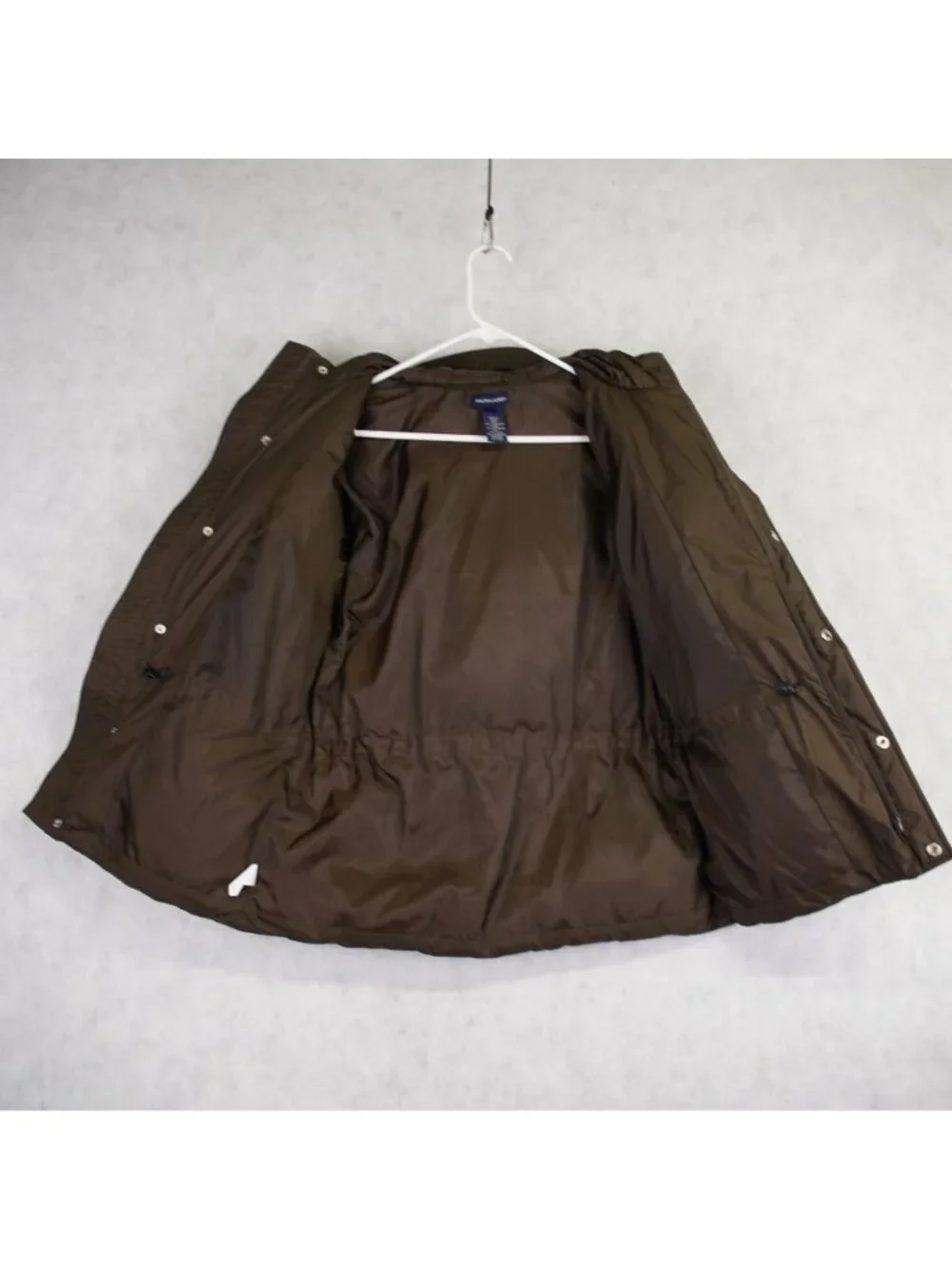 Ralph Lauren Younth XL (16) Brown Hooded Down Puffer Jacket Crest Logo